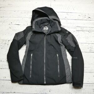 Spyder Gore Jacket Womens Size 8 Black Infinium Hooded Ski Coat Waterproof